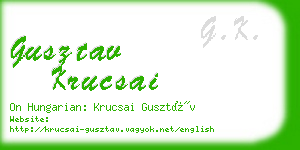 gusztav krucsai business card